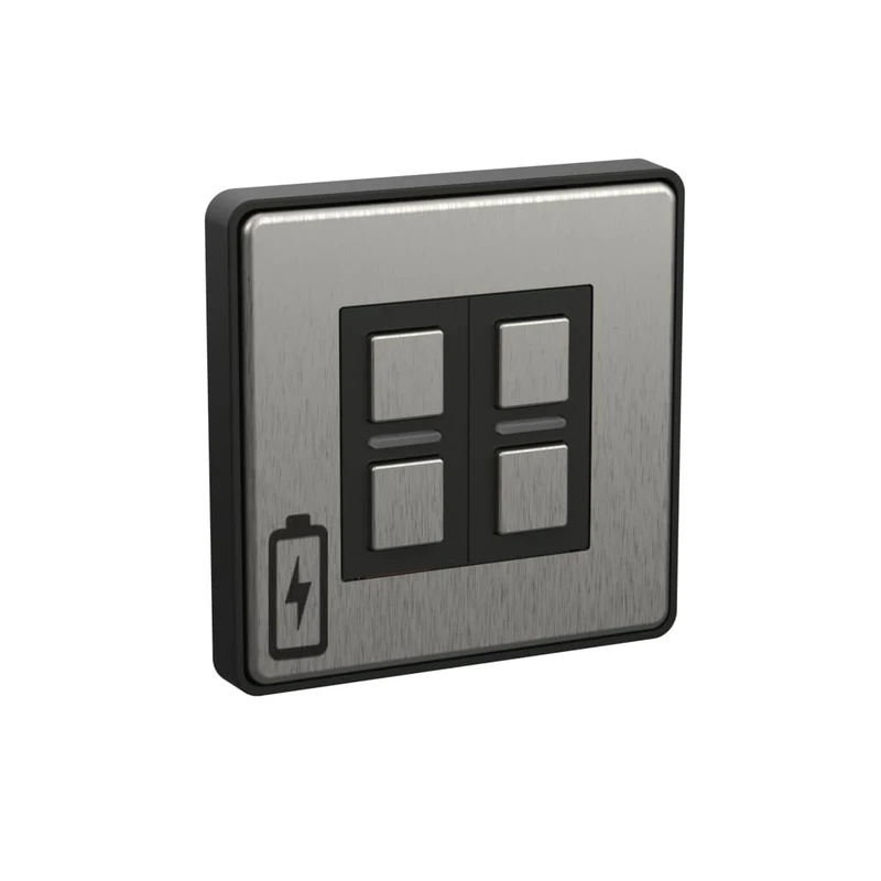 Lightwave Wire-Free Scene Selector (4 Button) Stainless Steel - Battery Powered, Multi-Press Built-In