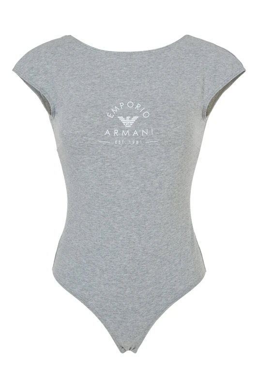 Emporio Armani Women's Iconic Stretch Cotton Logoband Body Brief, Light Grey Melange, L