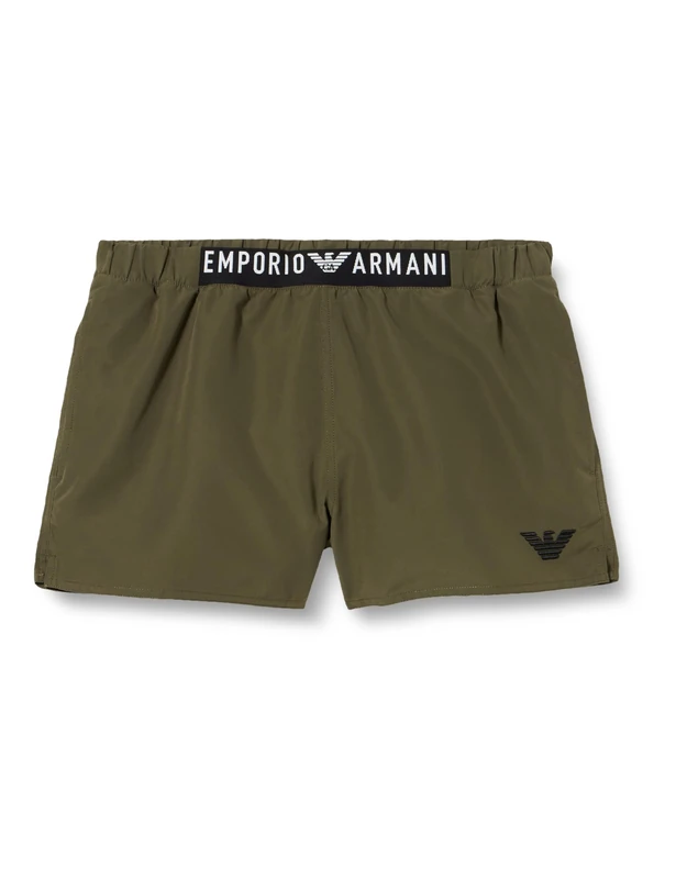 Emporio Armani Men's Logoband Swim Boxer, Military Green, 46
