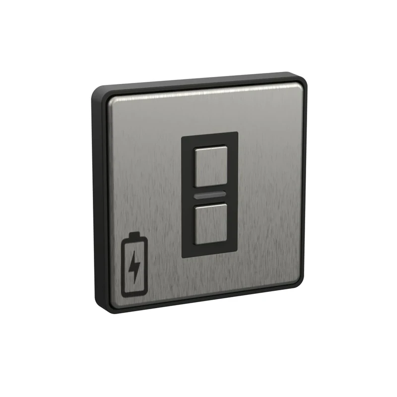 Lightwave Wire-Free Scene Selector (2 Button) Stainless Steel - Battery Powered, Multi-Press Built-In