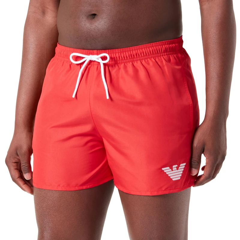 Emporio Armani Men's Essential Eagle Logo Swim Boxer, RED, 46 - Image 1