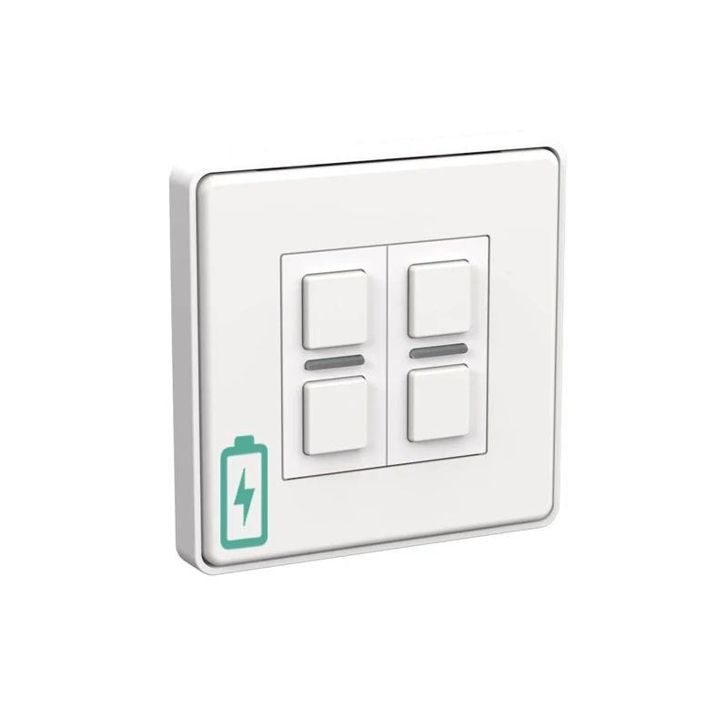 Lightwave Wire-Free Scene Selector (4 Button) White Metal - Battery Powered, Multi-Press Built-In