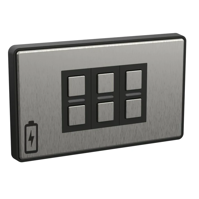 Lightwave Wire-Free Scene Selector (6 Button) Stainless Steel - Battery Powered, Multi-Press Built-In