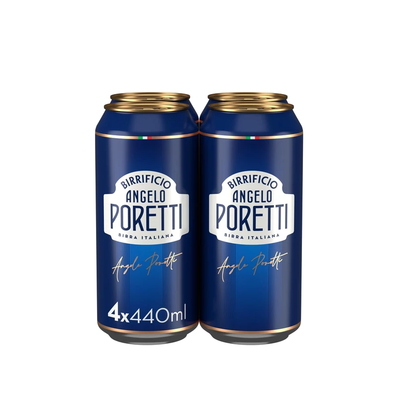 Birrificio Angelo Poretti Premium Lager Beer 440ml Can (Pack of 4)