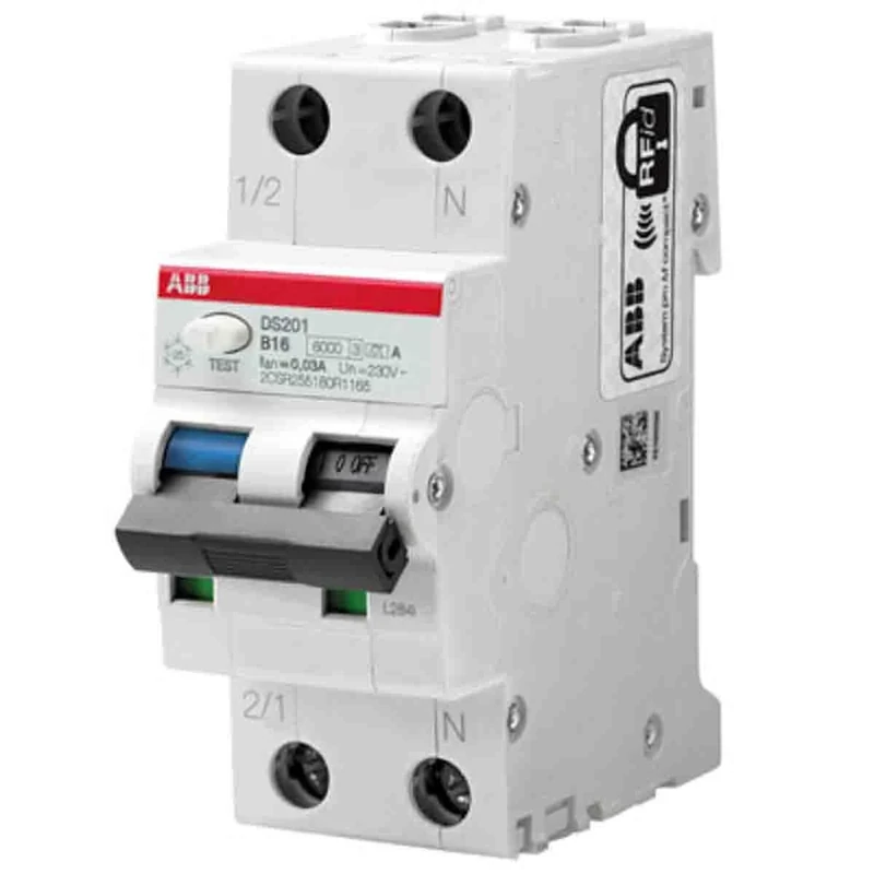 ABB RCBO System Pro M Compact DS201 FI/LS Switch 20A 2 Pin Sensitivity 300mA DIN Rail Mount
