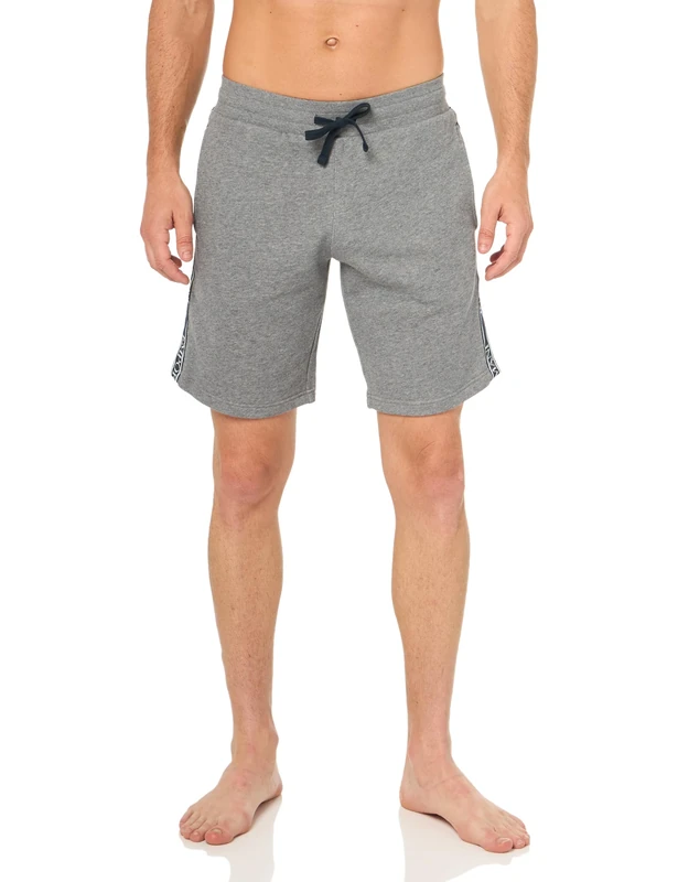 Emporio Armani Men's Iconic Terry Loungewear Bermuda Shorts, Medium Melange Grey, S