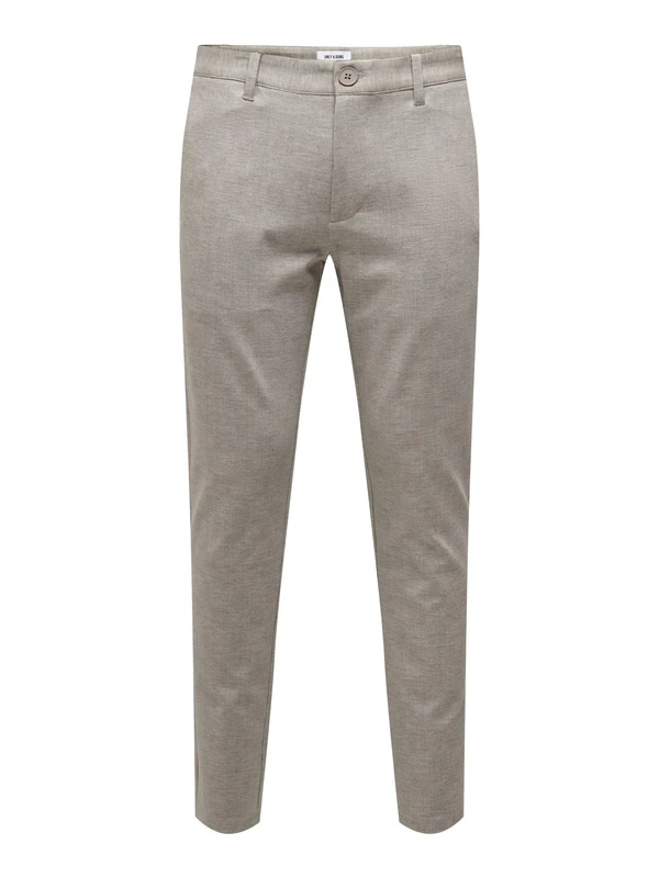 ONLY & SONS Male Slim Fit Chino Trousers, Chinchilla, 33 W/32 L - Image 1