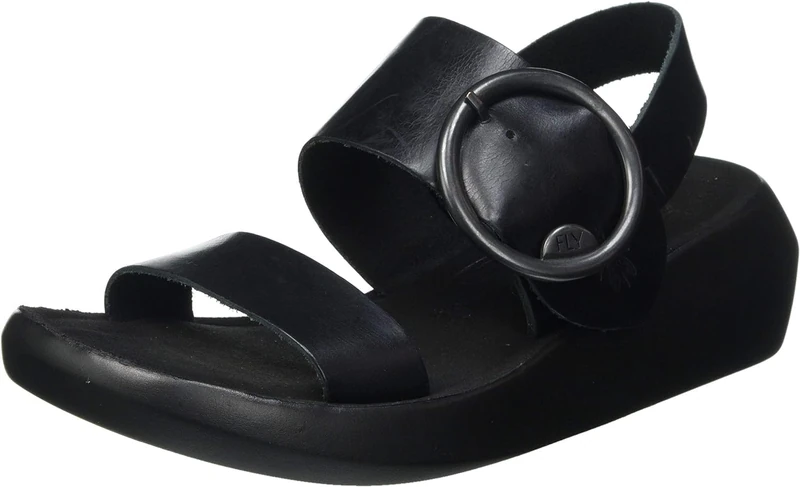 Fly London Women's BANI739FLY Sandal, Black, 6 UK