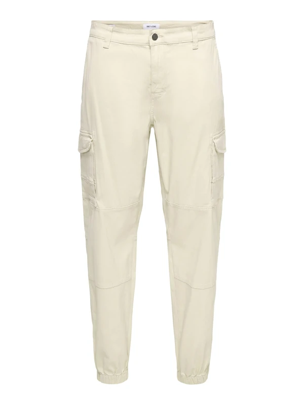 ONLY & SONS Male Cargo Trousers ONSCARTER Tapered Cargo Trousers, Silver Lining, 28 W/34 L