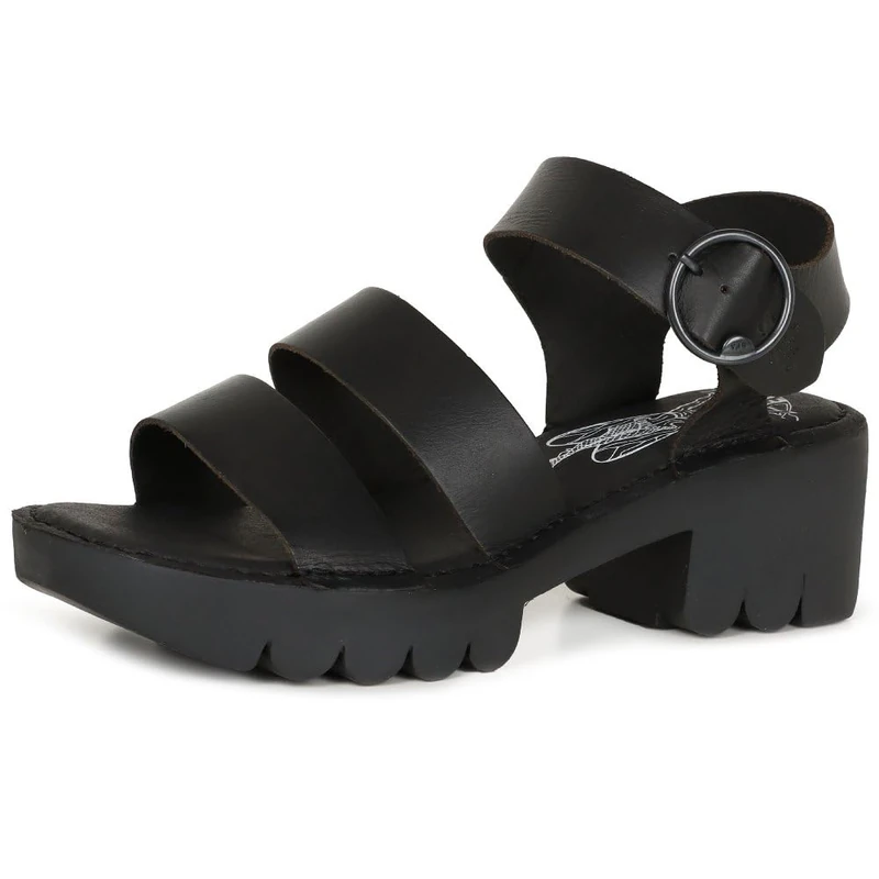 Fly London Women's EGLY520FLY Sandal, Black, 5 UK