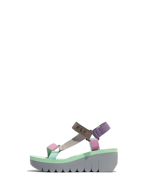 Fly London Women's YEFA726FLY Sandal, Grey/Multicolor/CAMU Pink, 6 UK