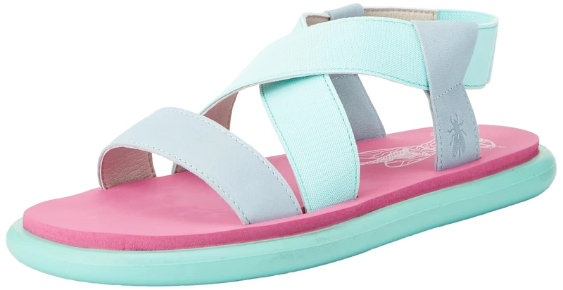 Fly London Women's OAKE067FLY Sandal, Sky Blue/Mint, 5 UK