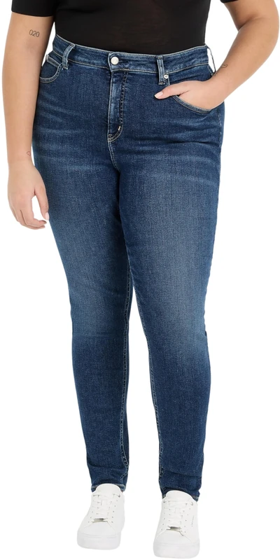 Calvin Klein Jeans Women's HIGH Rise Skinny Plus Pants, Denim Dark, 44W