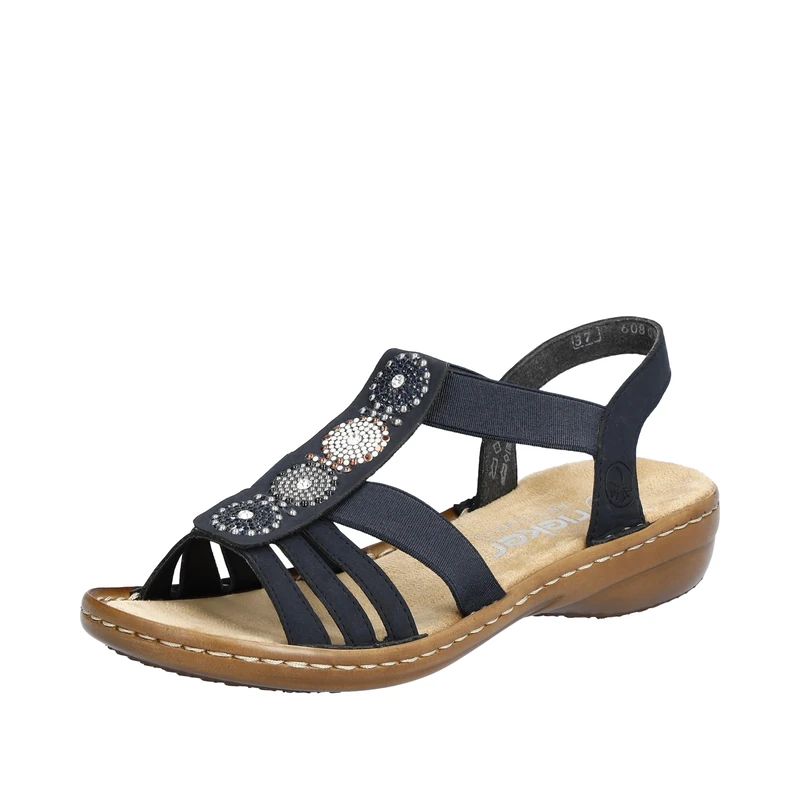 Rieker Women's 608g9-45 Sandals, Blue 14, 6 UK