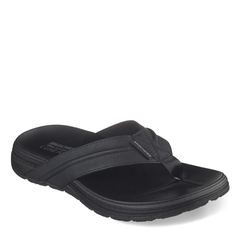 Skechers Men's Patino Marlee Sandals/Thong Sandals, Black Synthetic, 9.5 UK