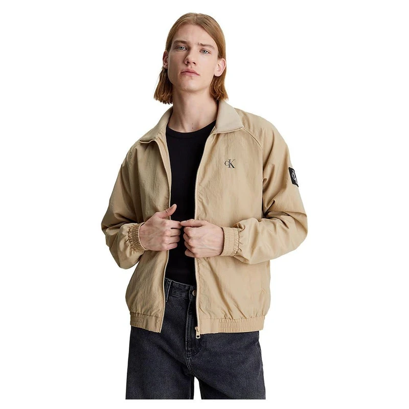 Calvin Klein Jeans Men Jacket Unpadded Harrington for Transition Weather, FALSCH (Travertine), XXL