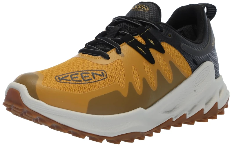 KEEN Men's Zionic Low Height Waterproof All Terrain Hiking Shoes, Golden Yellow Black, 14 UK