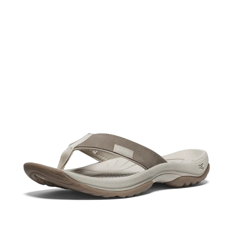 KEEN Women's Kona Flip Flop Beach Flip-Flop, Brindle/Silver Birch, 7.5 - Image 1