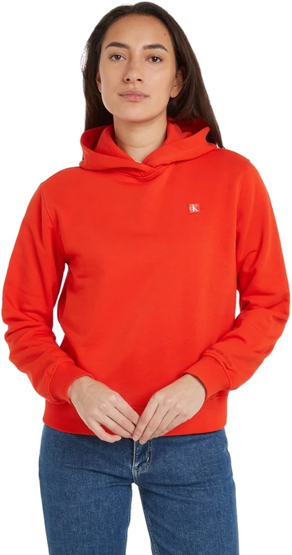 Calvin Klein Jeans Women Hoodie, Red (Fiery Red), XS