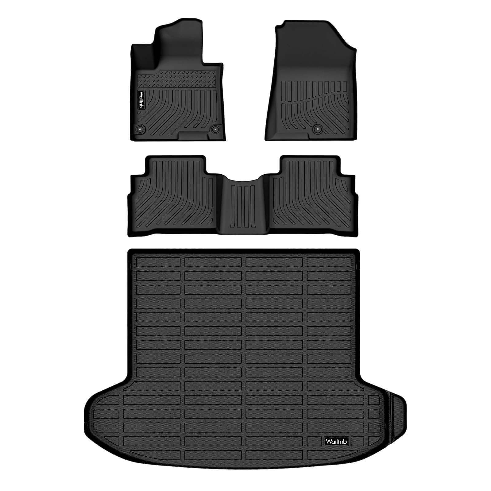 Wailtnb All-Weather Car Floor Mats & Cargo Liner Set Custom for Kia Sportage 2023 2024,TPE Rubber Trunk Floor Mat Interior Accessories - Black