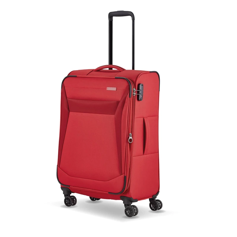 travelite 4-wheel suitcase size M soft-shell, luggage series CHIOS with expansion fold + edge protection, trolley in timeless look, 67 cm, 60 - 66 liters - Image 1