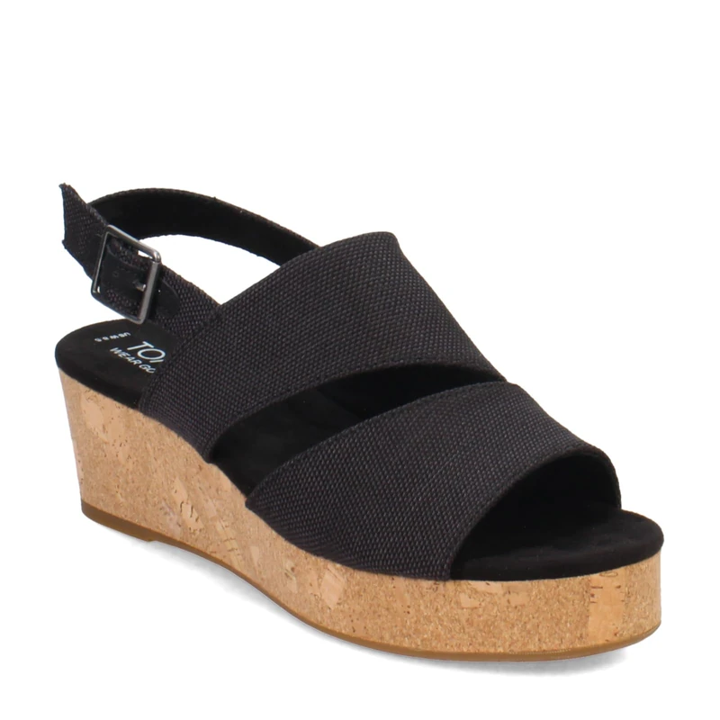TOMS Platform Wedge Slingback Sandals - Eco-Friendly, Chic Cork Wrap, Comfortable Footbed, Adjustable Fit, Durable Design