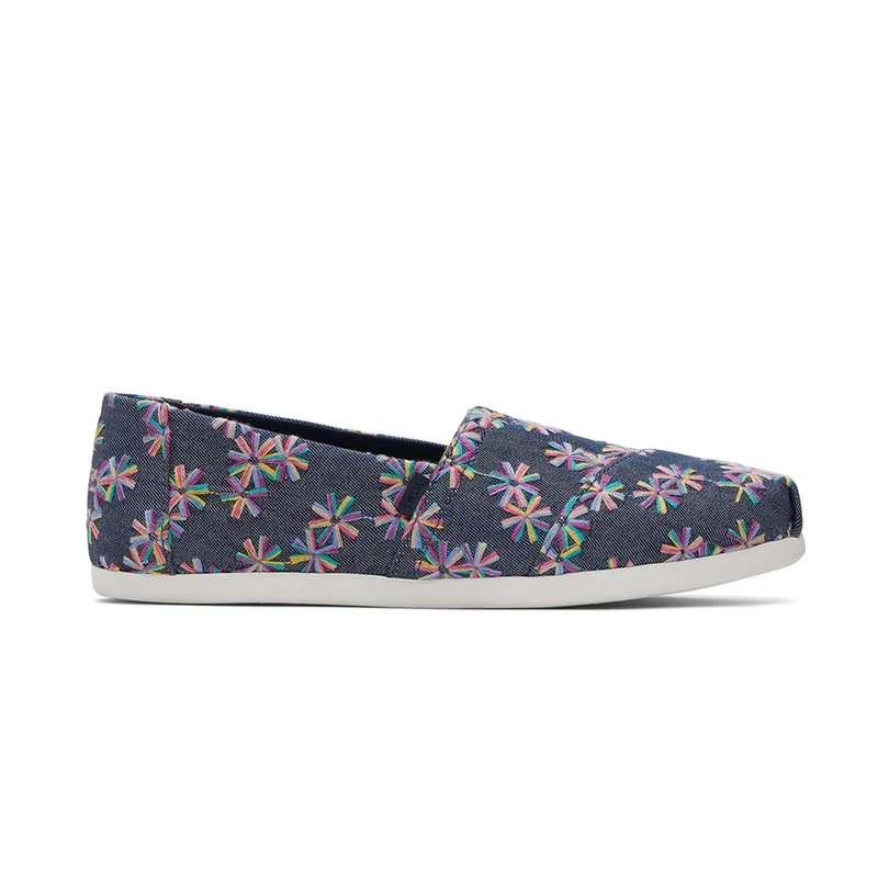 TOMS Women's Alpargata Cloudbound Loafer Flat , Navy Multi Embroidered Floral,5.5 UK
