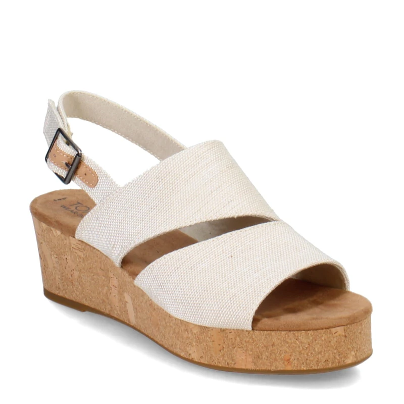 TOMS Women's Platform Wedge Slingback Sandals – Stylish & Comfortable, Sustainable Materials, Adjustable Strap