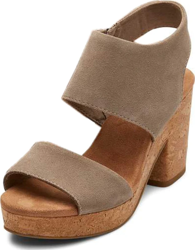 TOMS Women's Majorca Platform Heeled Sandal, Dune Suede, 9 UK