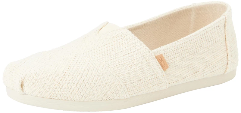 TOMS Women's Alpargata Cloudbound Loafer Flat , Natural Undyed Metallic Linen Stripe,5 UK