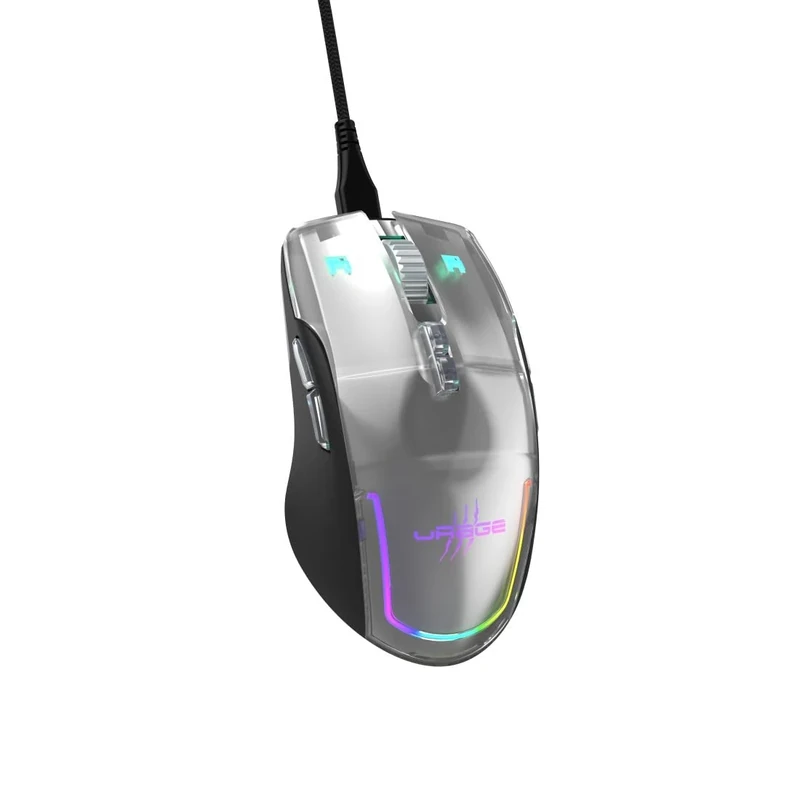 uRage Reaper 515 Illuminated Wired Gaming Mouse (9 Programmable Buttons, Gaming Mouse Optical Sensor 12000 DPI, RGB, TTC-Gold Gaming Clics, Uflex USB-C Cable) Black