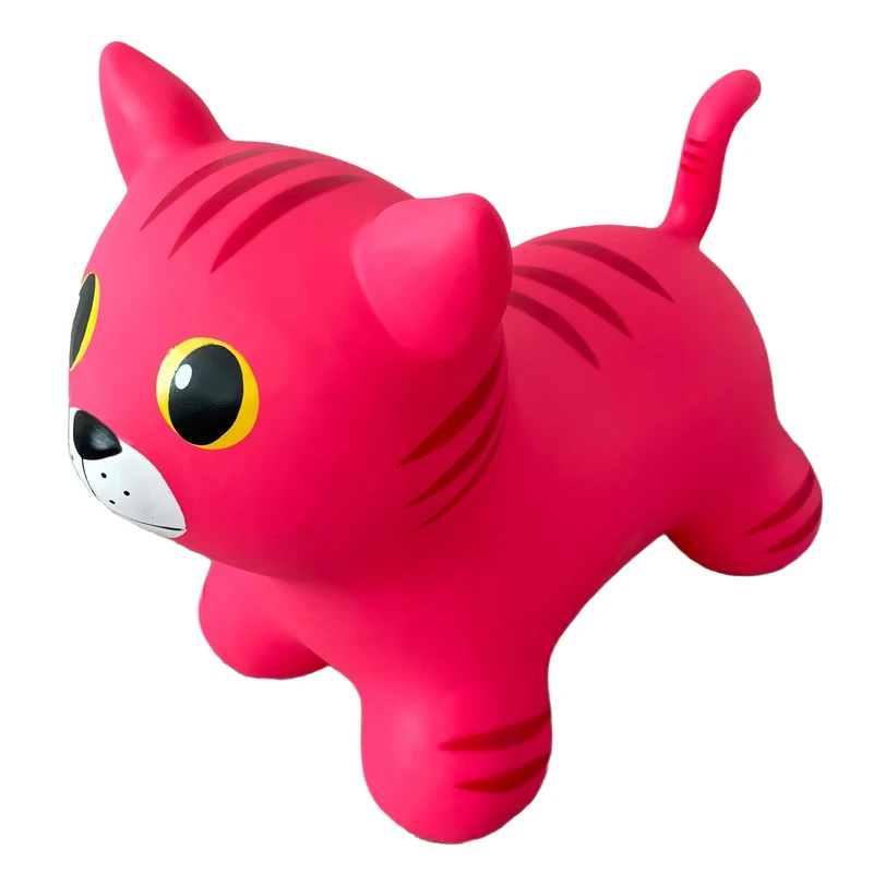 GERARDO'S Toys Jumpy Pink Cat Bouncy animals for 1 years olds on - Inflatable animals toy outdoor or indoor for toddlers from 12 months - Including air pump