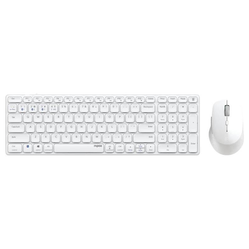 Rapoo Blade 9700M Multi-Mode Wireless Rechargeable Keyboard Mouse Kit (99-Key AZERTY Rechargeable Keyboard, 5 Button Mouse with 12 Months Battery Life, Ideal for PC Laptop)