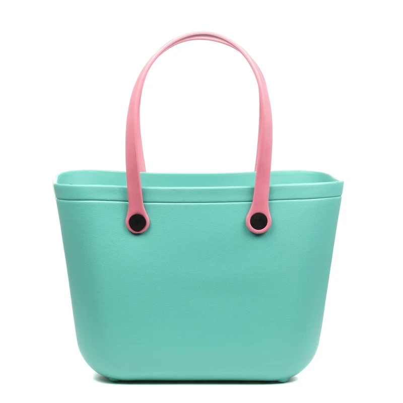 FIRENZE ARTEGIANI Libelula Large EVA Beach Shopper Bag with Matching Interchangeable Handles 47 x 24 x 33 cm Colour: Green, green, Utility