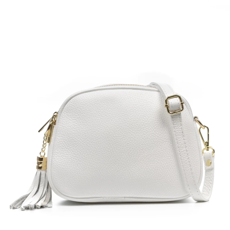 FIRENZE ARTEGIANI. Aliminusa women's shoulder bag. Genuine leather Dollaro. 22 x 9 x 16 cm. Colour: White - Image 1