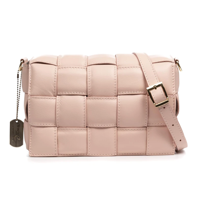 FIRENZE ARTEGIANI. Andrate Women's Crossbody Bag Genuine Leather Sauvage Finish Padded 27 x 9 x 17 cm Colour: Pink, pink, Utility