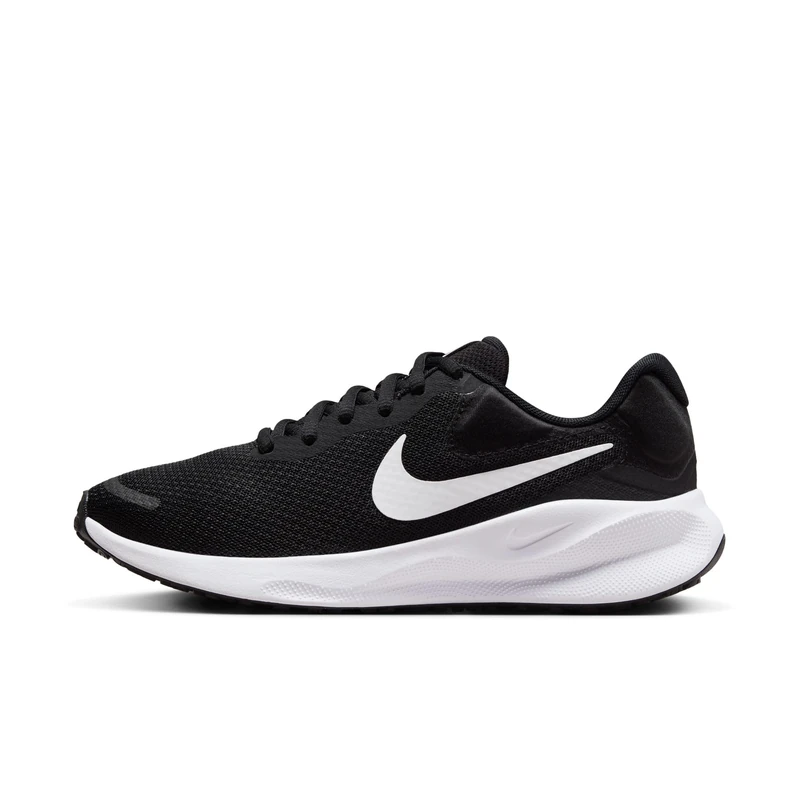 NIKE Women's Revolutin 7 Sneaker, Black White, 5 UK