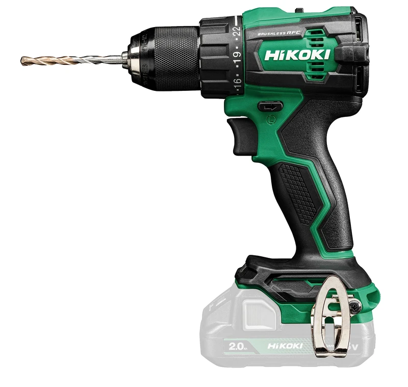 HIKOKI Akku Schlagbohrschrauber DV18DEW4Z, 13 mm Metall-Bohrfutter (18V, Max. Festdrehmom. hart: 70 Nm, Brushless, im Karton, Zubehör: 1 Zusatzhandgriff, ohne Akku, Ladegerät und Transportkoffer)