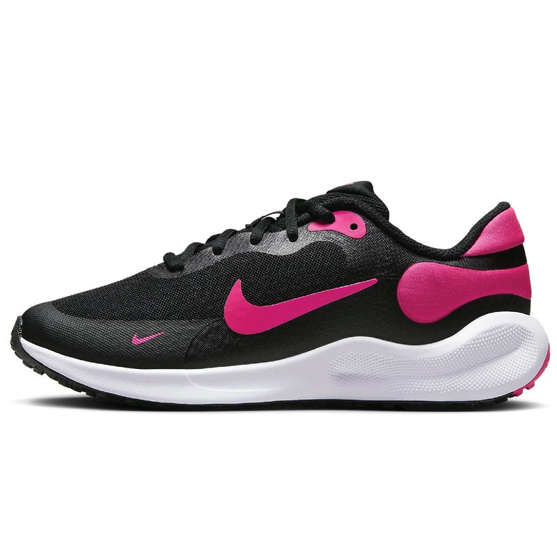 NIKE Revolutin 7 Sneaker, Black Hyper Pink White, 4 UK