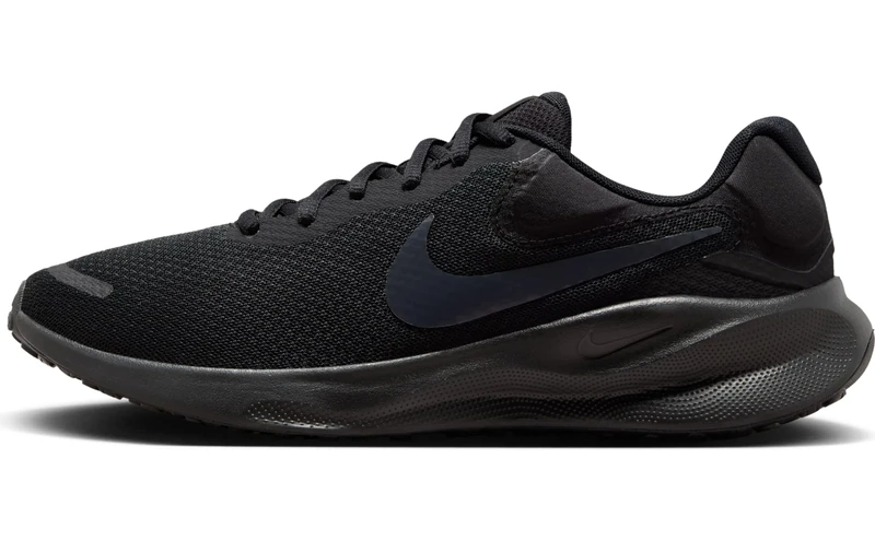 NIKE Men's Revolutin 7 Sneaker, Black Off Black, 12 UK