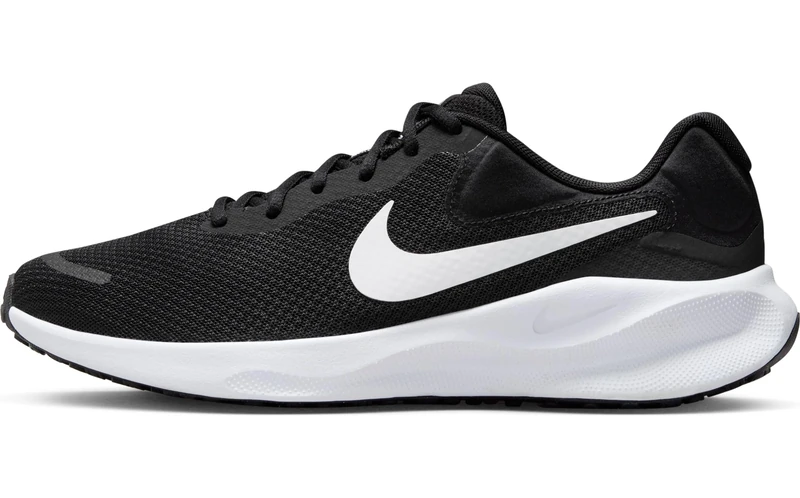 NIKE Men's Revolutin 7 Sneaker, Black White, 11 UK