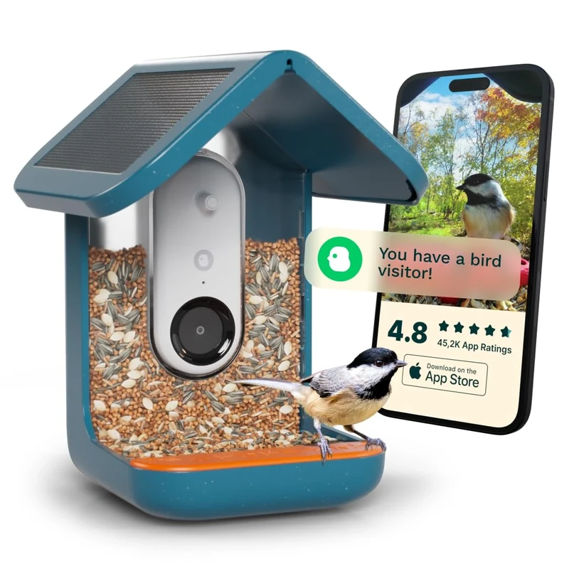 BIRD BUDDY Original Smart Bird Feeder with Solar Powered Camera, High Resolution AI Camera for Beautiful Close Up Photos and Unique Experience