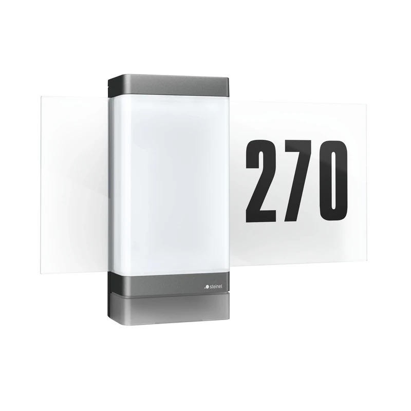 STEINEL Smart LED House Number Light L 270 SC, Light up House Number Plaque, Motion Sensor Light, Soft Light Start, Outdoor Wall Light, Remote Control via App