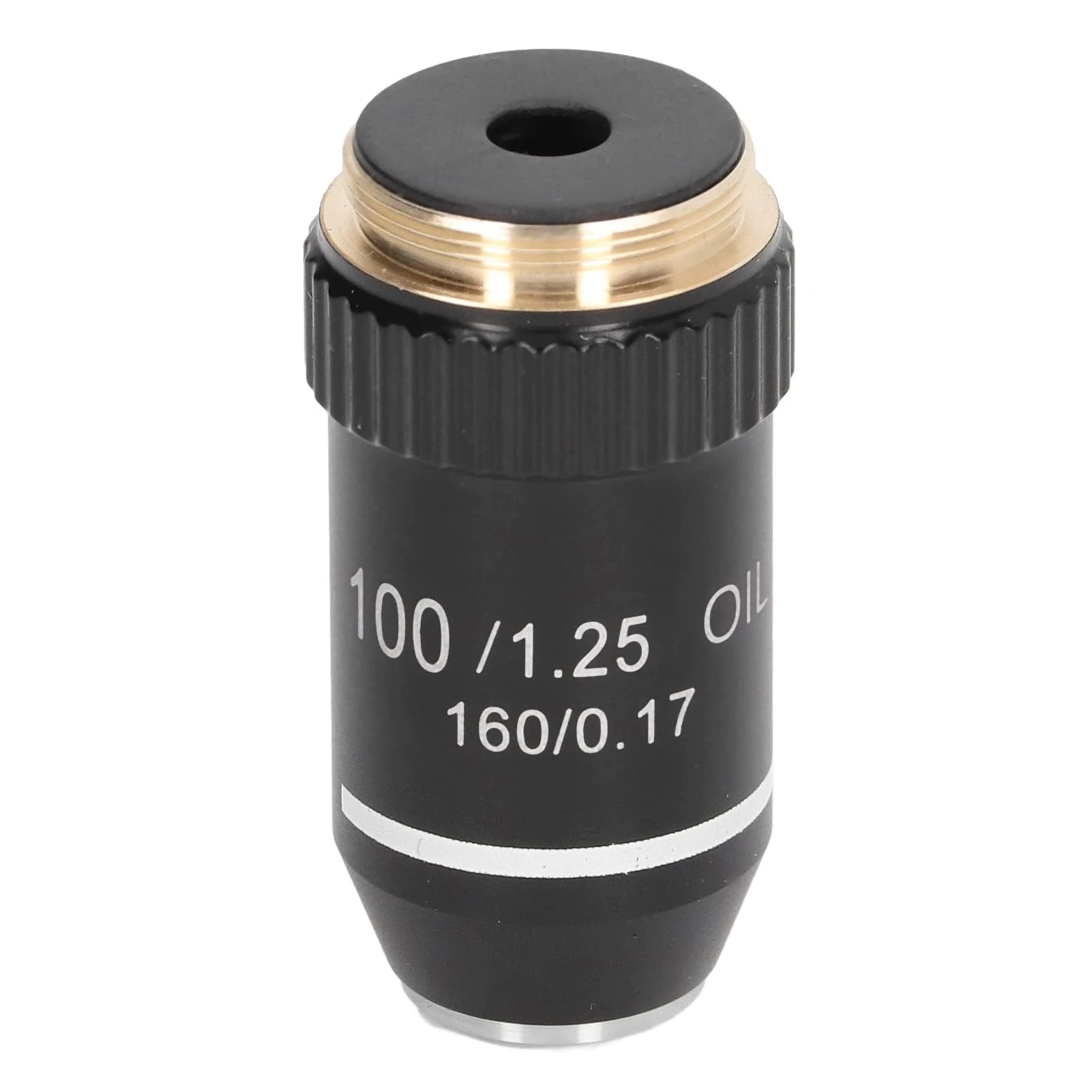 Microscope Objective Lens Oil Immersion Objective Lens, Objective Lens Replacement High Power Objective Lens Replacement 100X Magnification High Power Lens 20.2mm Interface