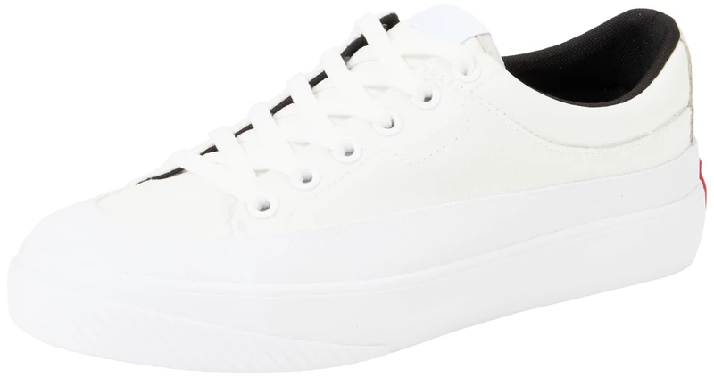 HUGO Women's Dyer_Tenn_cnvfl Sneaker, White100, 7 UK