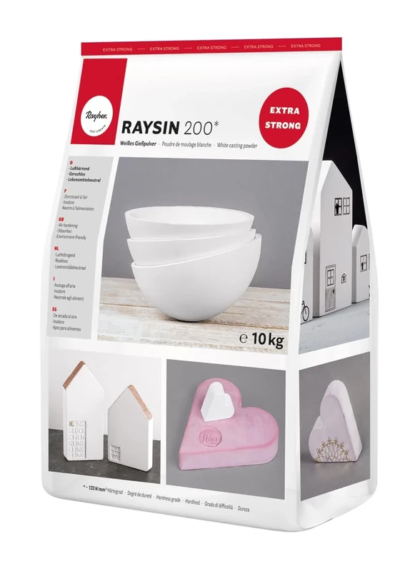 Rayher Fine Casting Powder Raysin 200 for Crafts, Plaster of Paris Powder for Kids, White Casting Powder for Moulds and Modelling, 10kg, 34475102