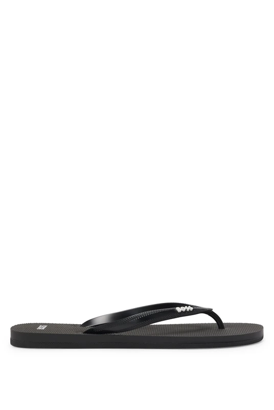 BOSS Mens Tracy Thng Italian-made flip-flops with contrast logo detail Size 9