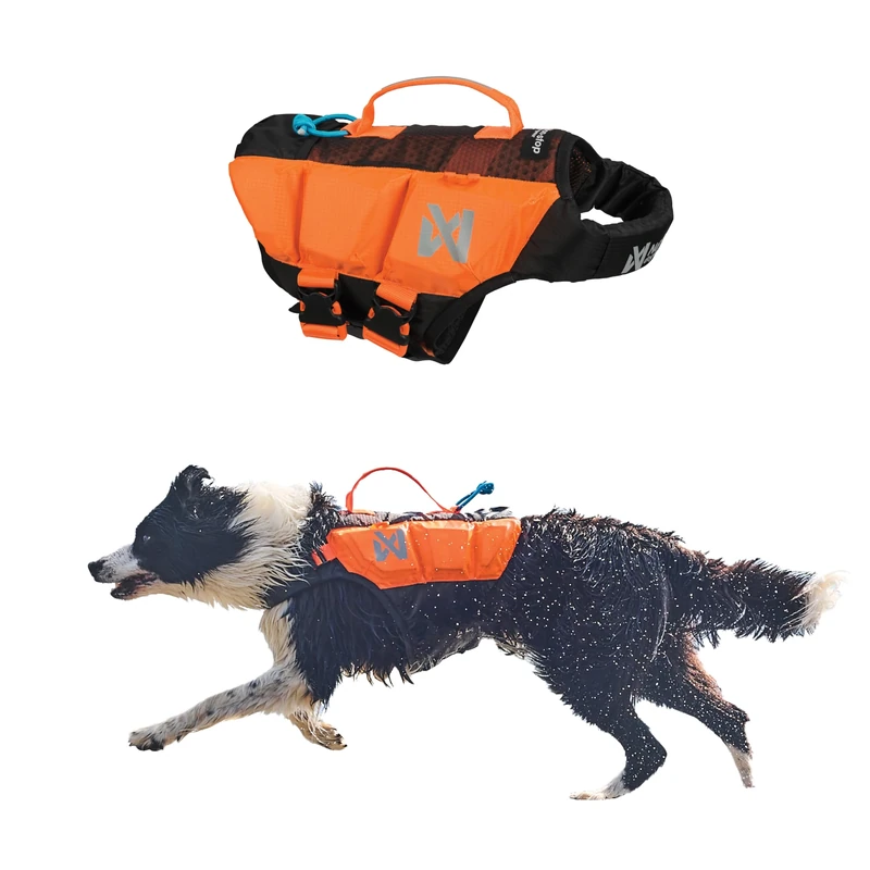 Non-Stop Dogwear Protector Life Jacket, Black/Orange - 4