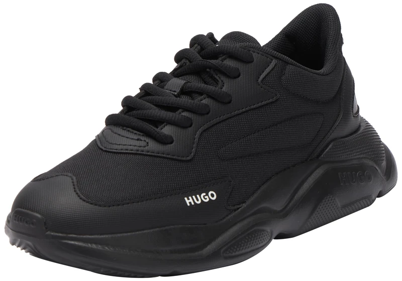 HUGO Leon_Runn_cvpuw Women's Trainers, Black 1, 3.5 UK