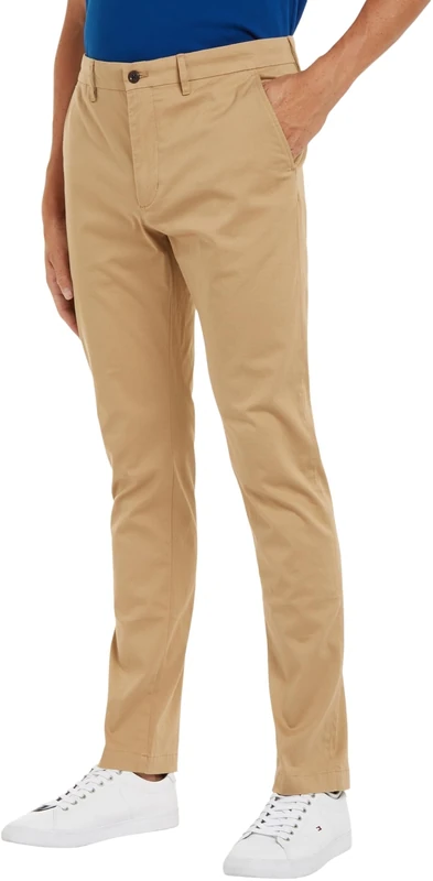 Tommy Hilfiger Men Trousers Bleecker Straight Fit Chino, Green (Classic Khaki), 30W/36L